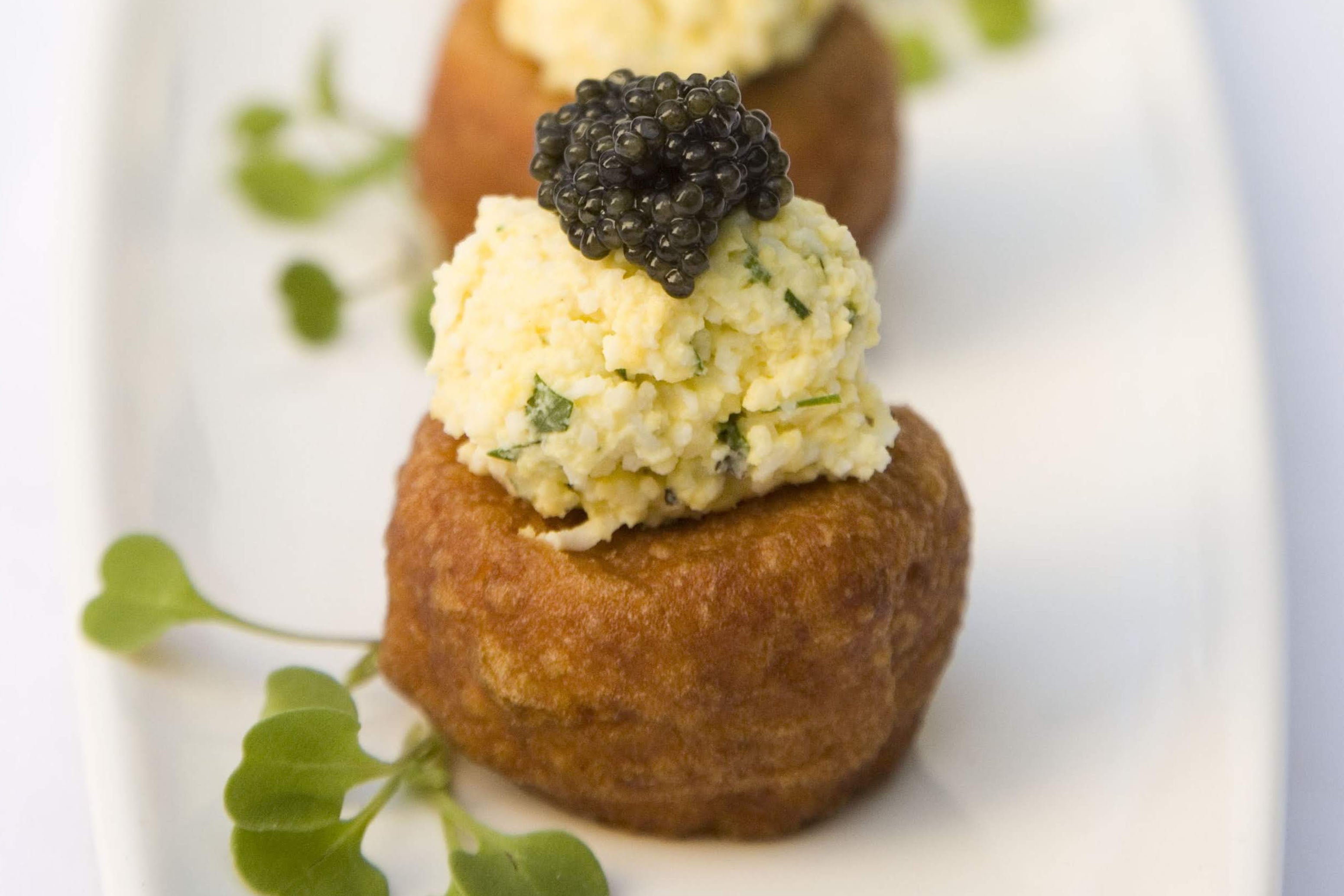 Pommes Dauphine with Paddlefish Caviar