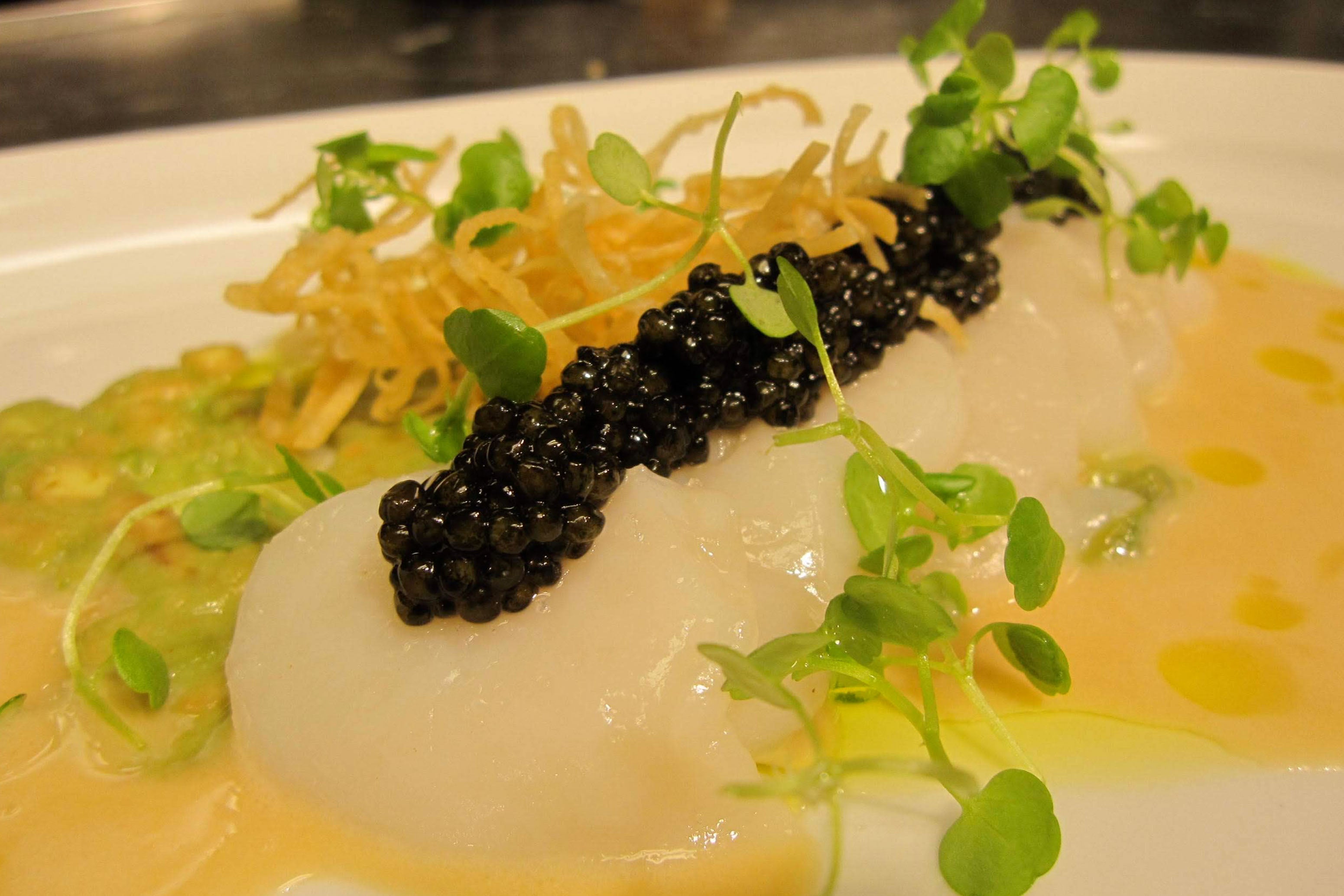 Yellowtail Crudo with Yuzu & Fennel with Hackleback Caviar