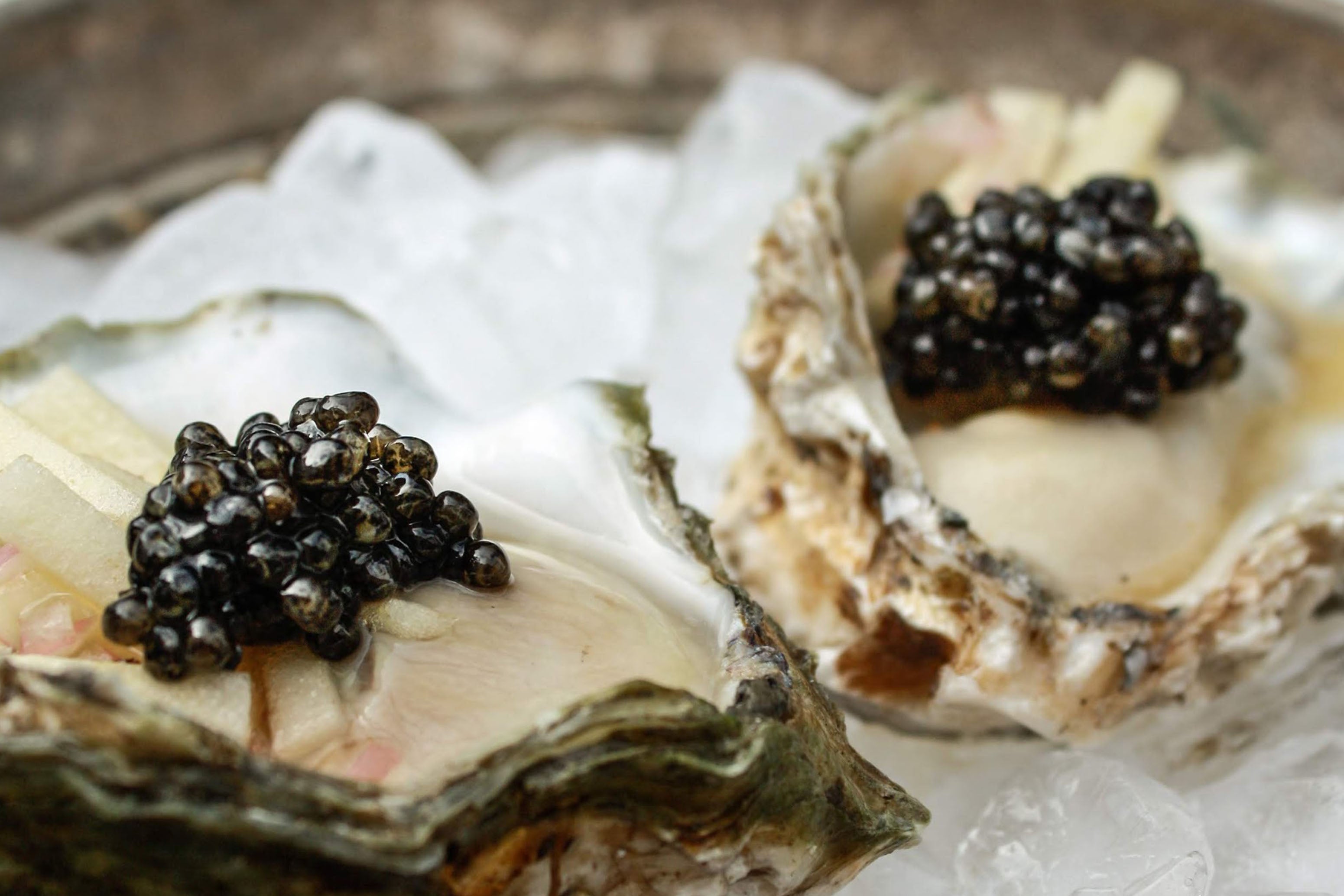 Fresh Oysters with Apple Mignonette and California Osetra