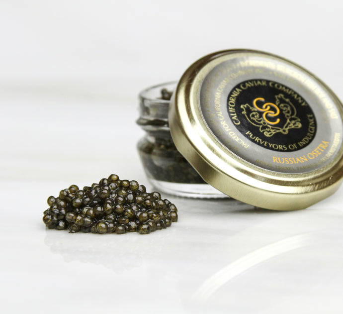 Royal Israel Osetra - This version of the legendary caviar is a must to experience. It has all of the distinctions of its wild counterpart without any of the guilt. Our sustainably sourced Russian Osetra caviar is best served simply — on a soft blini, lightly toasted brioche or straight on a pearl spoon alongside a cold glass of brut champagne.